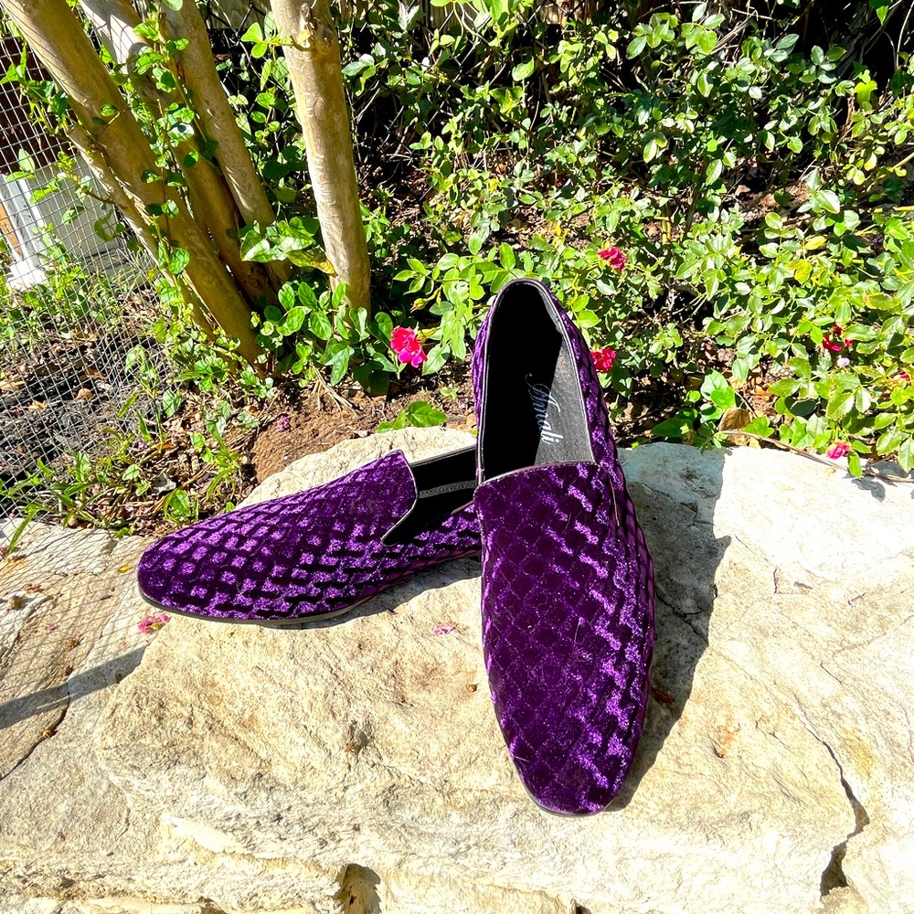 Purple Velvet Loafers